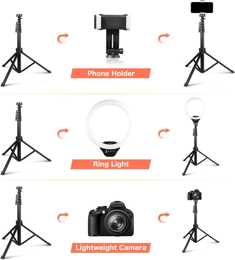 Kit Completo Ring Light Profissional 6 / 8 / 10 / 12 / 18 polegadas Com 2.1M Tripé Universal e controle remoto