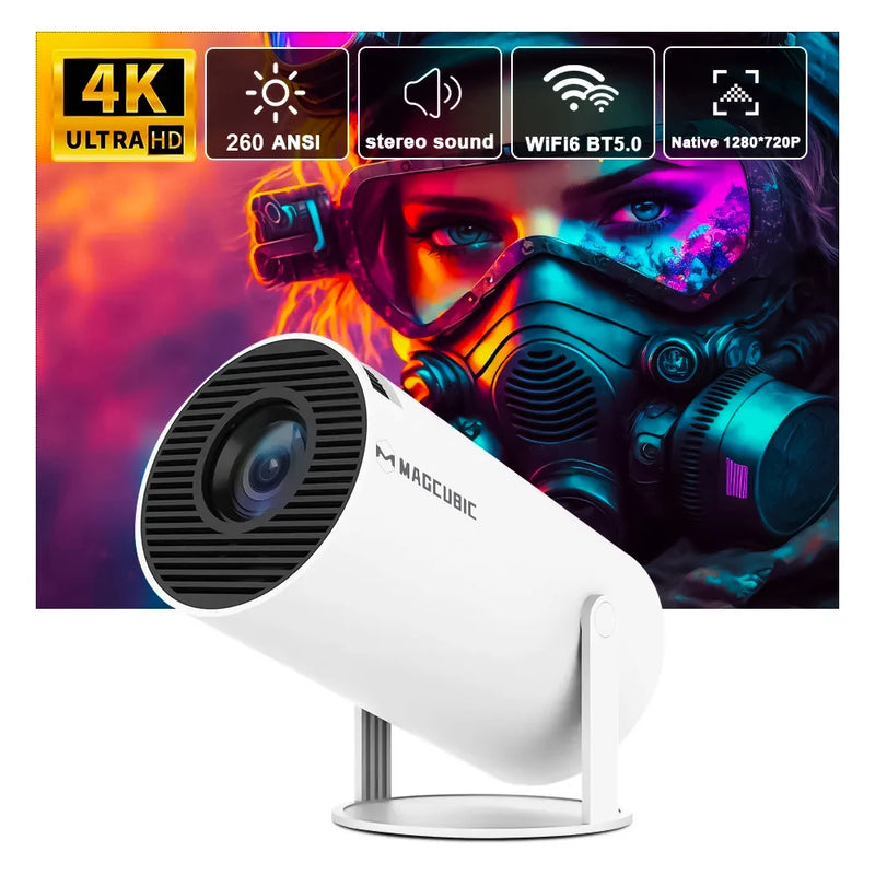 Projetor pro 4k, Android, home cinema, wi-fi portátil HY300