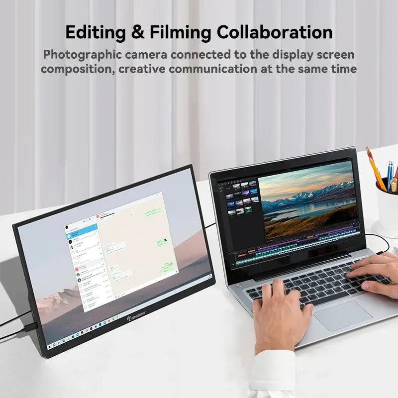 Segunda tela/monitor display portátil para trabalhar com mais flexibilidade e agilidade 1920 x 1080 de resolução, 15,6" polegadas