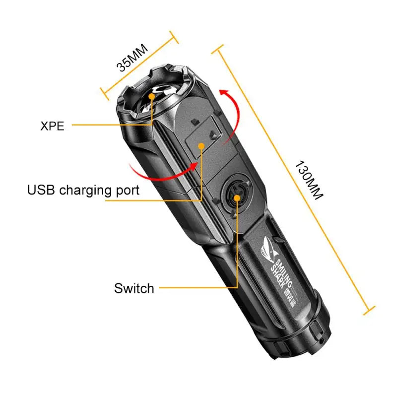 Lanterna ultra Powerful LED Flashlight Rechargeable USB 18650 Waterproof  100000 Lumens Tactical Flashlight